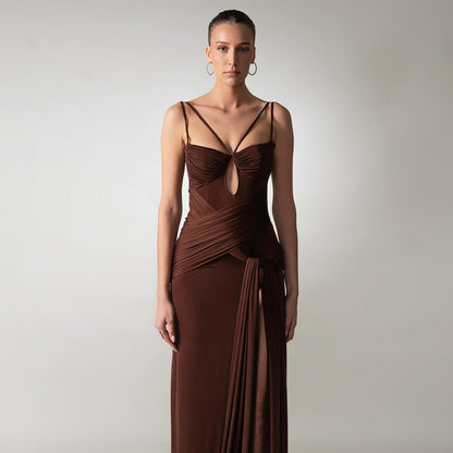 Draped Maxi Dress Brown HV2647