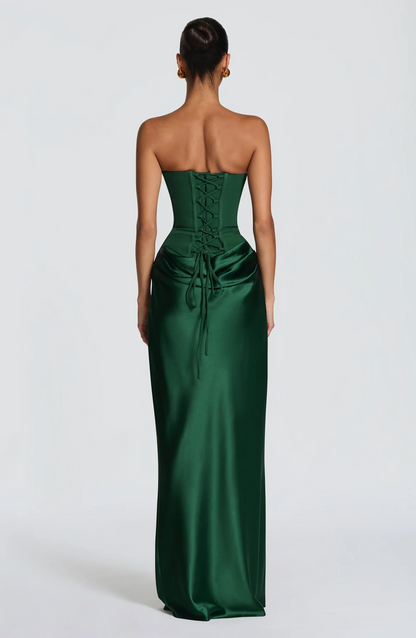 Strapless Draped Corset Maxi Dress HV3156