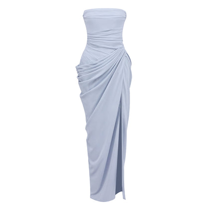 Strapless Draped Corset Maxi Dress HV0107