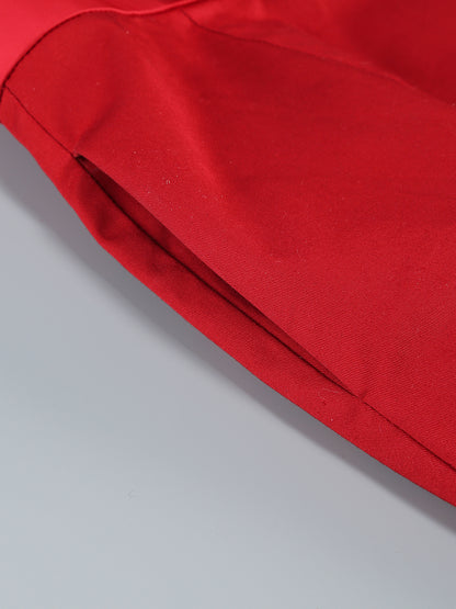Strapless Bow Detail Midi Dress Red