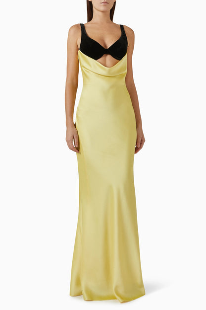 Velvet Bustier Maxi Dress  HV1895