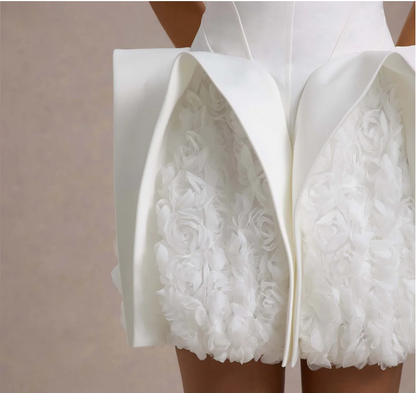 Strapless Puff Dress White