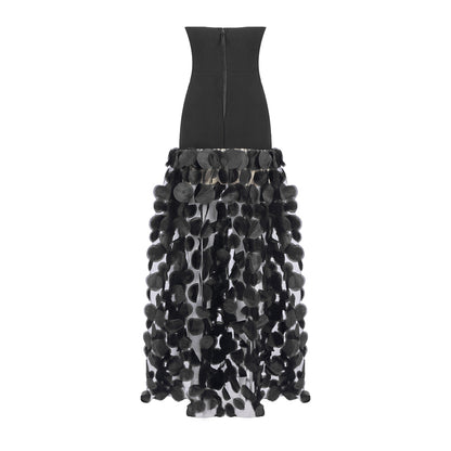 Strapless A Line Maxi Dress Black