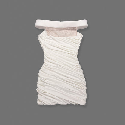 Bardot Draped Dress White HV0094