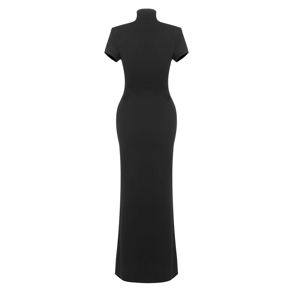 Short Sleeve Maxi Dress Black HV0081