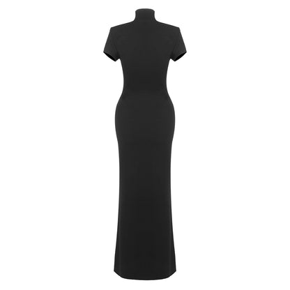 Short Sleeve Maxi Dress Black HV0081