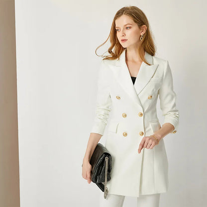 Long Sleeve Satin Lapel Blazer Dress