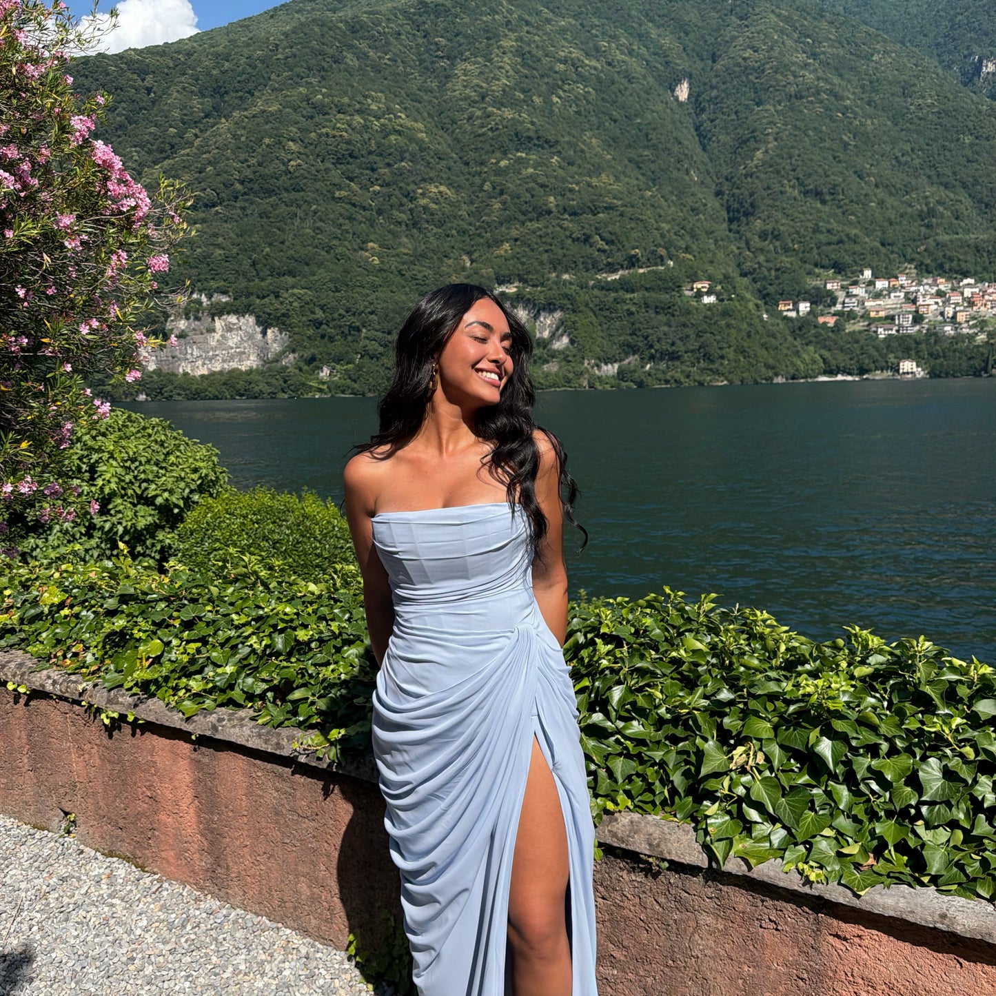 Strapless Draped Corset Maxi Dress HV0107