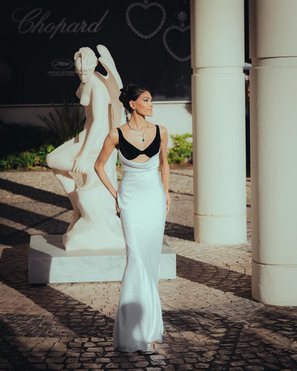 Velvet Bustier Maxi Dress  HV1895