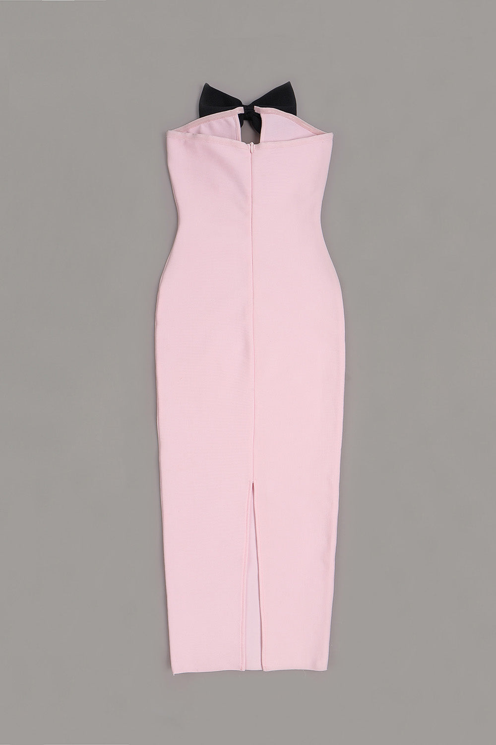 Strapless Bow Detail Maxi Dress Pink  HV109