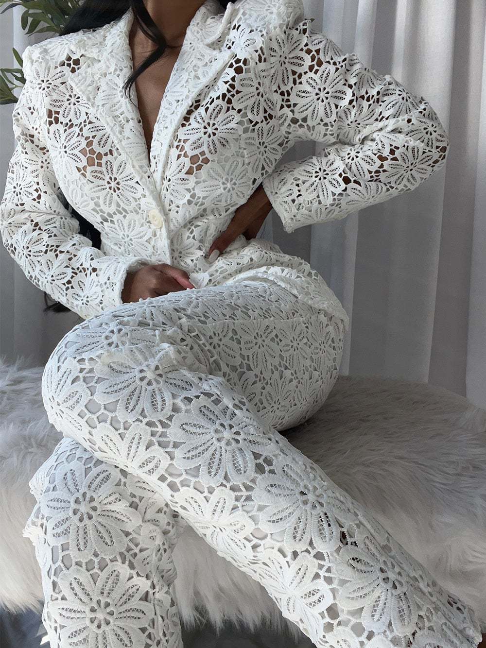 Floral Crochet Suit HV2890