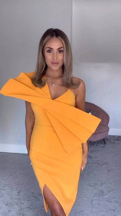 Bow Detail Midi Dress Amber HV0007