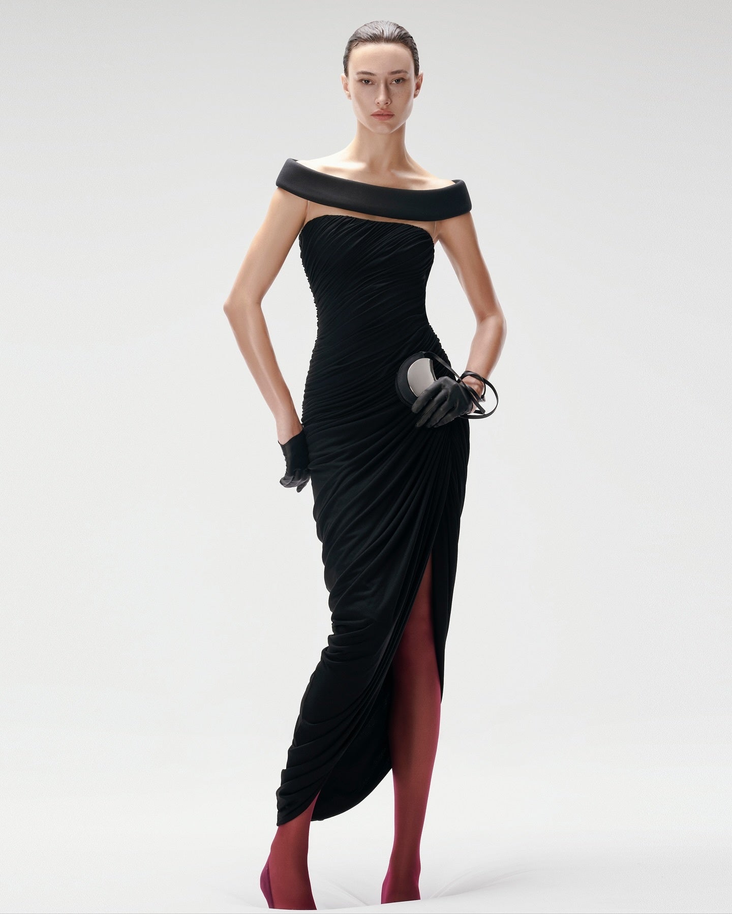 Bardot Draped Mesh Insert Maxi Dress White HV0056