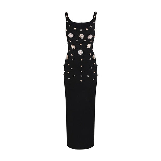 Bejeweled Maxi Dress Black HV1183