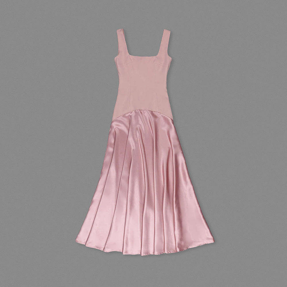 Silk Insert A Line Maxi Dress  HV0085