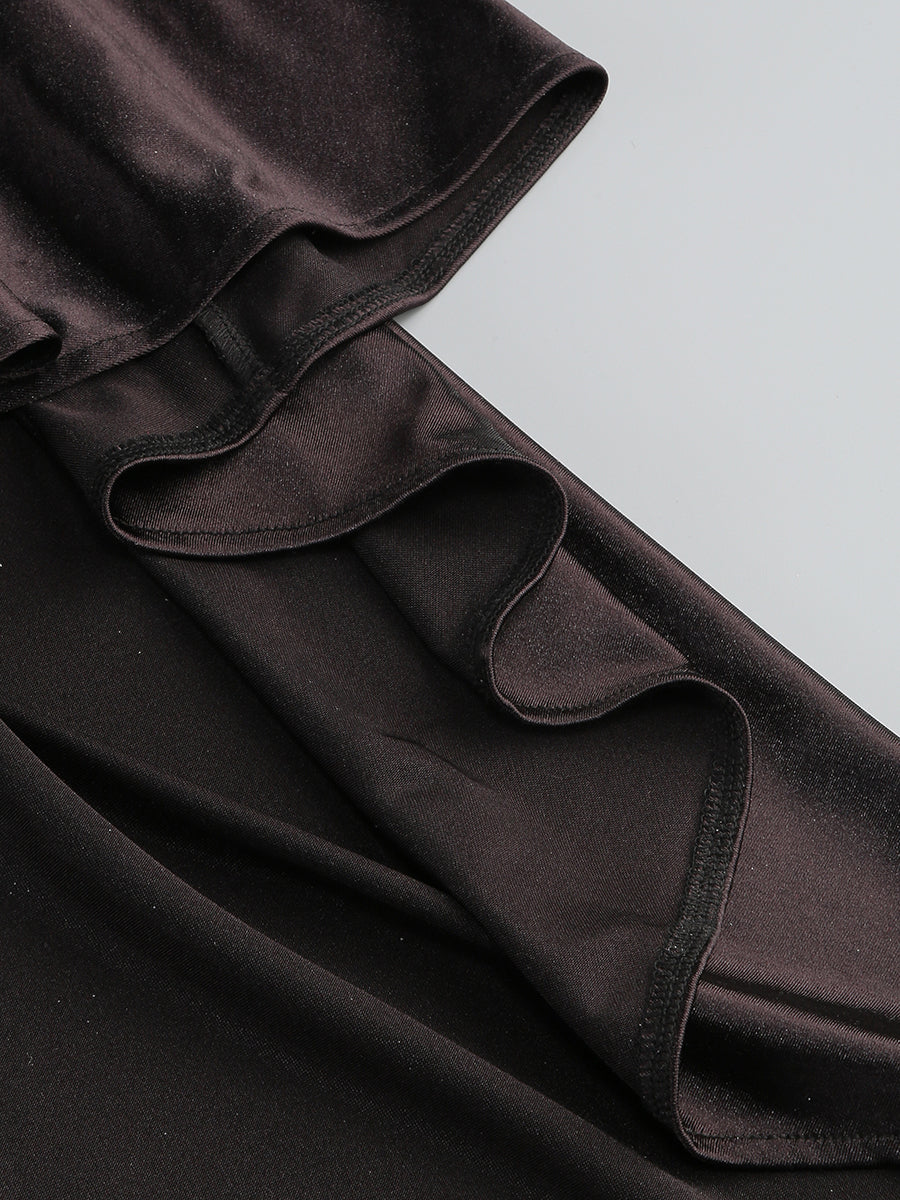 Long Sleeve Backless Maxi Dress Black HV2208