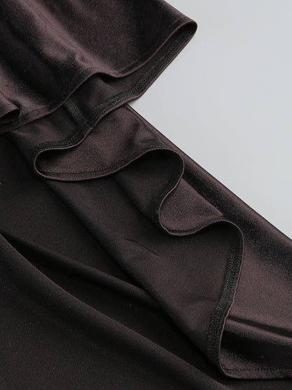 Long Sleeve Backless Maxi Dress Black HV2208