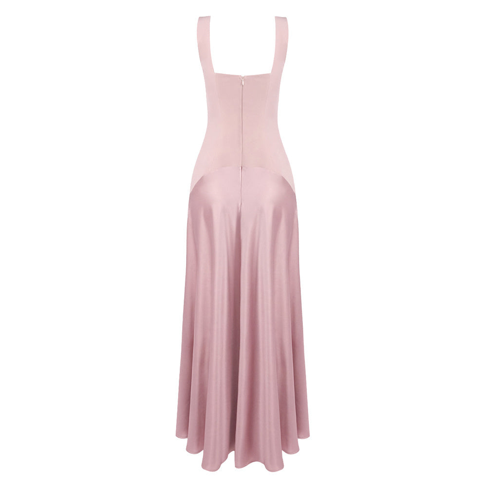 Silk Insert A Line Maxi Dress  HV0085