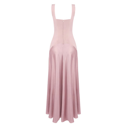 Silk Insert A Line Maxi Dress  HV0085