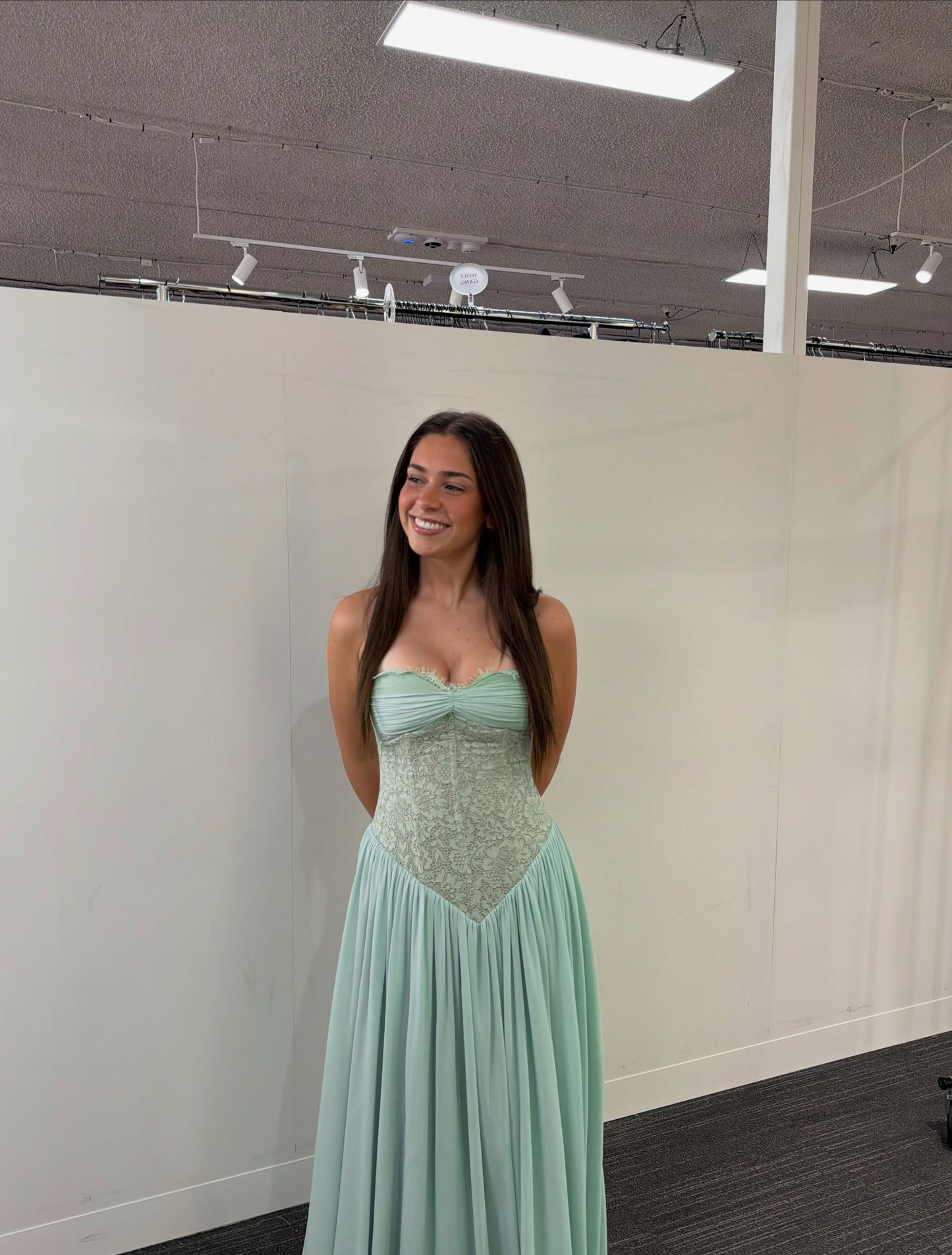 Halter Lace Corset A Line Maxi Dress HV0149