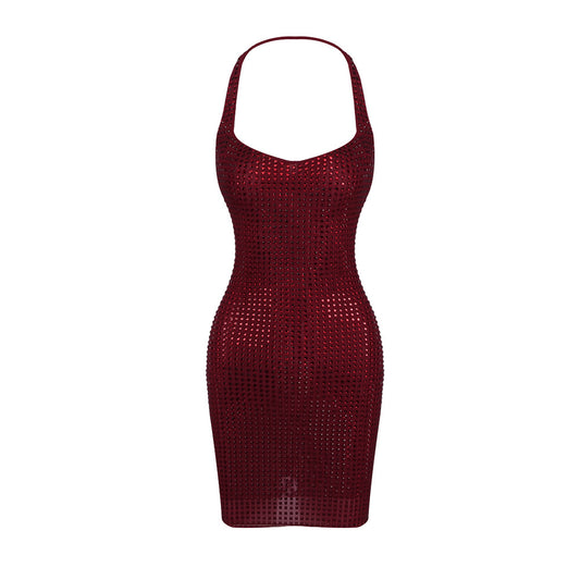 Halter Sparkly Dress Red HV2782