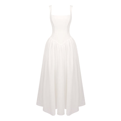 Structured A Line Maxi Dress White HV0162