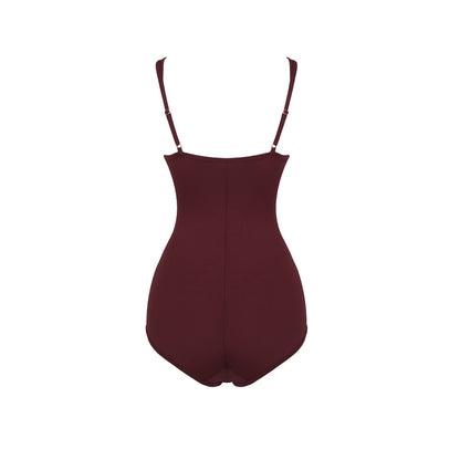 Long Sleeve Mesh Maxi Dress Burgundy HV0064