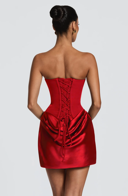 Strapless Draped Corset Dress HV3155