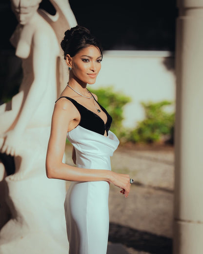 Velvet Bustier Maxi Dress  HV1895