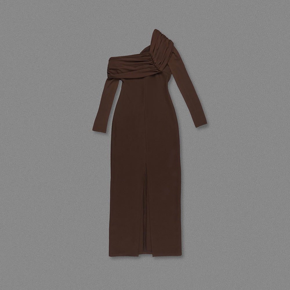Long Sleeve Draped Detail Maxi Dress HV0057