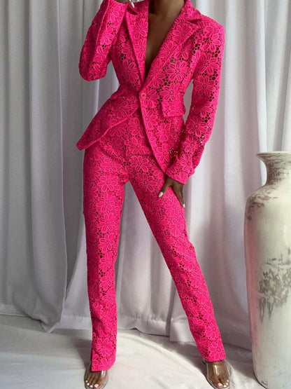 Floral Crochet Suit HV2890