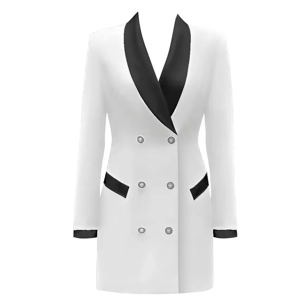 Blazer Dress Black White