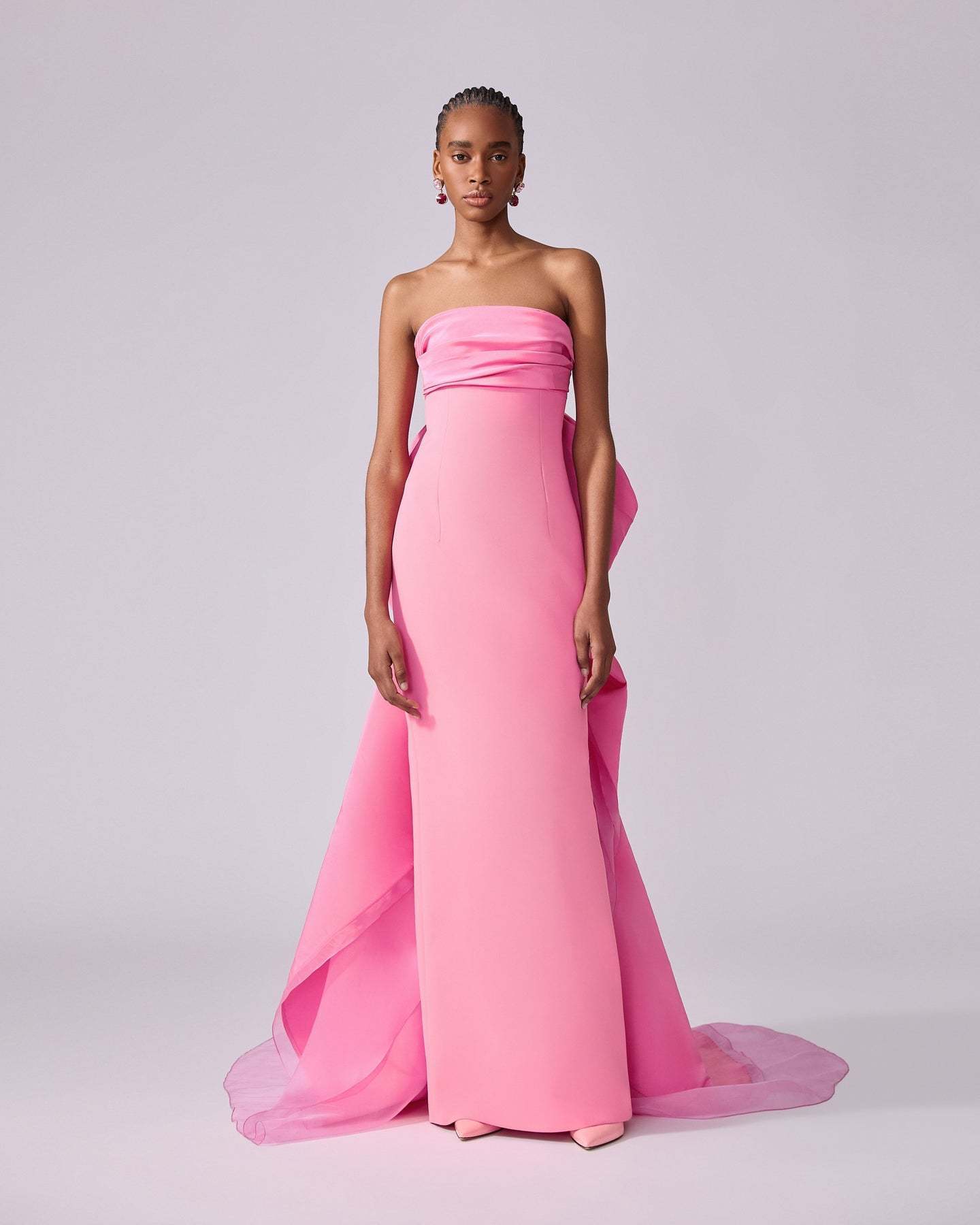 Strapless Bow Detail Maxi Dress Pink HV2720