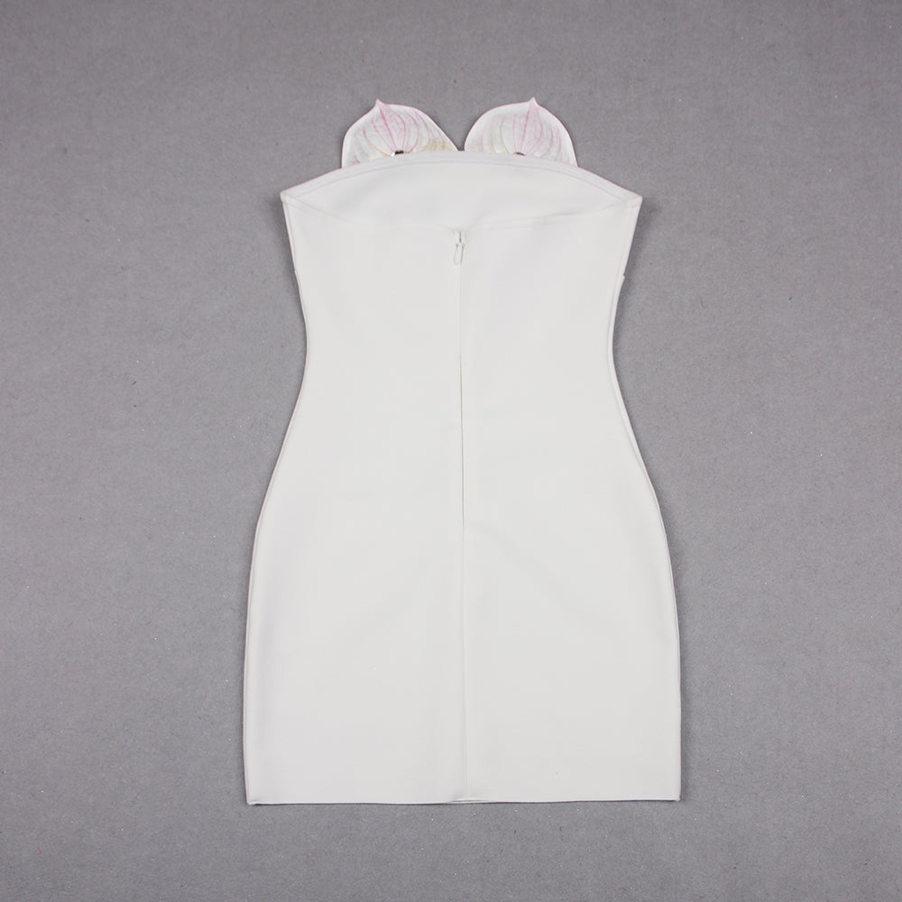 Lily Detail Strapless Dress White HV9286