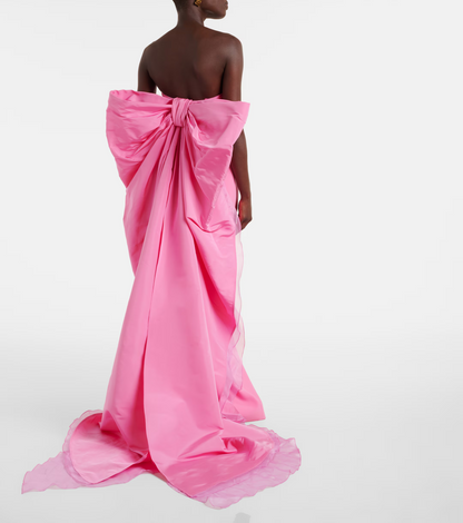 Strapless Bow Detail Maxi Dress Pink HV2720