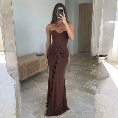 Strapless Draped Maxi Dress HV2692