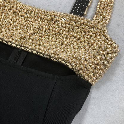 Embellished Maxi Dress Black Gold
