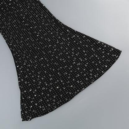 Long Sleeve Embellished Mermaid Dress Black HV1750