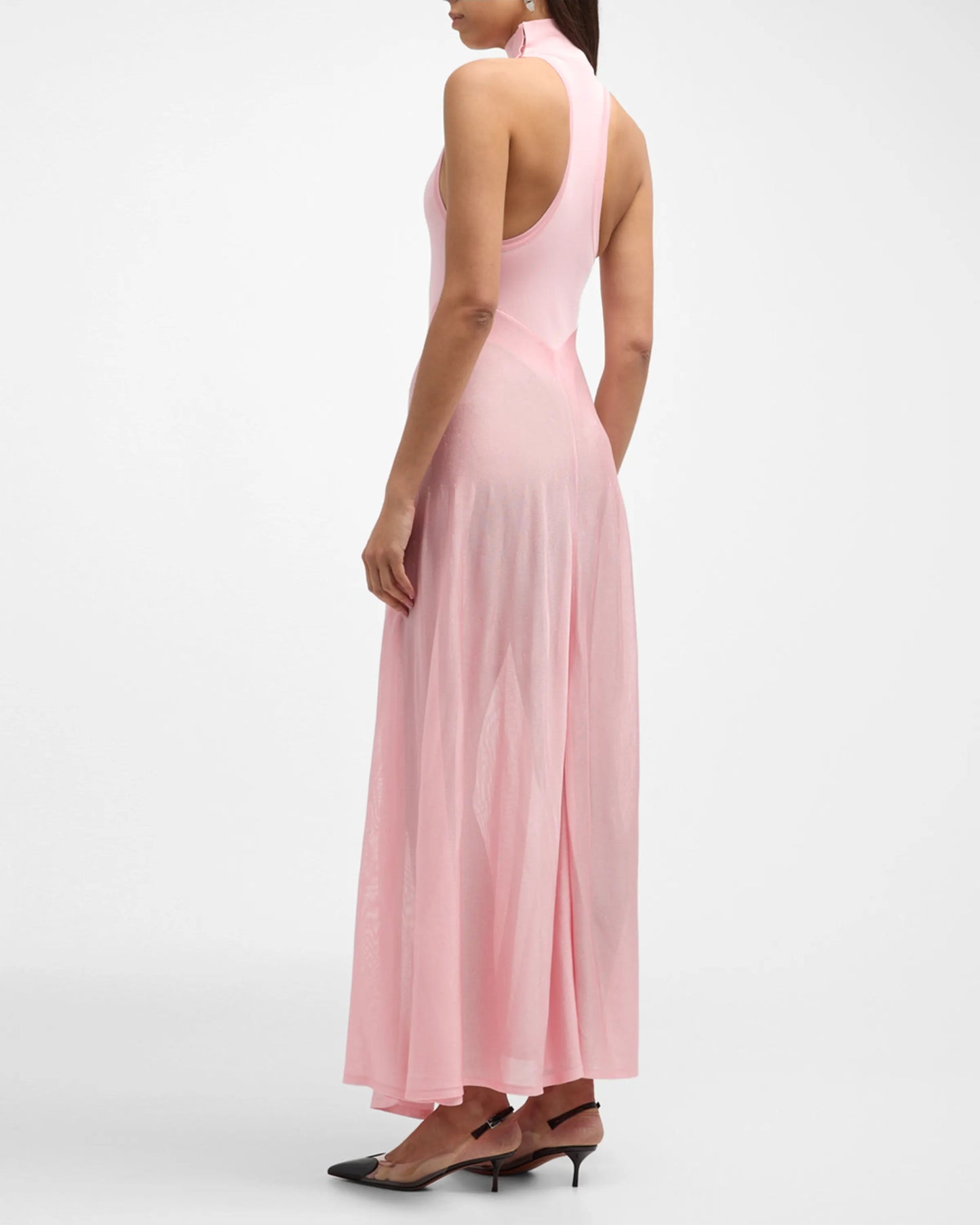 Halter A Line Maxi Dress Pink HV1567