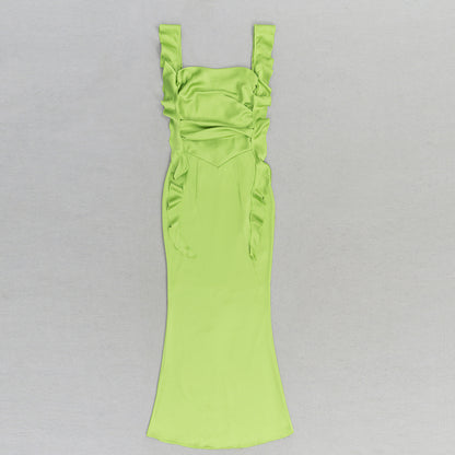 Ruffle Draped Maxi Dress Green HV9607