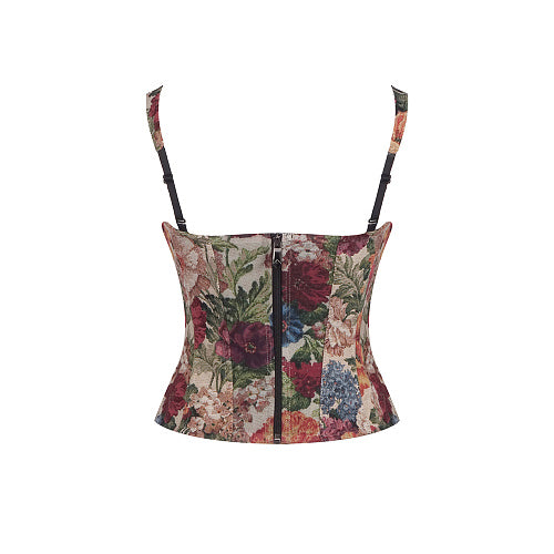 Floral Structured Bustier Top HV3038