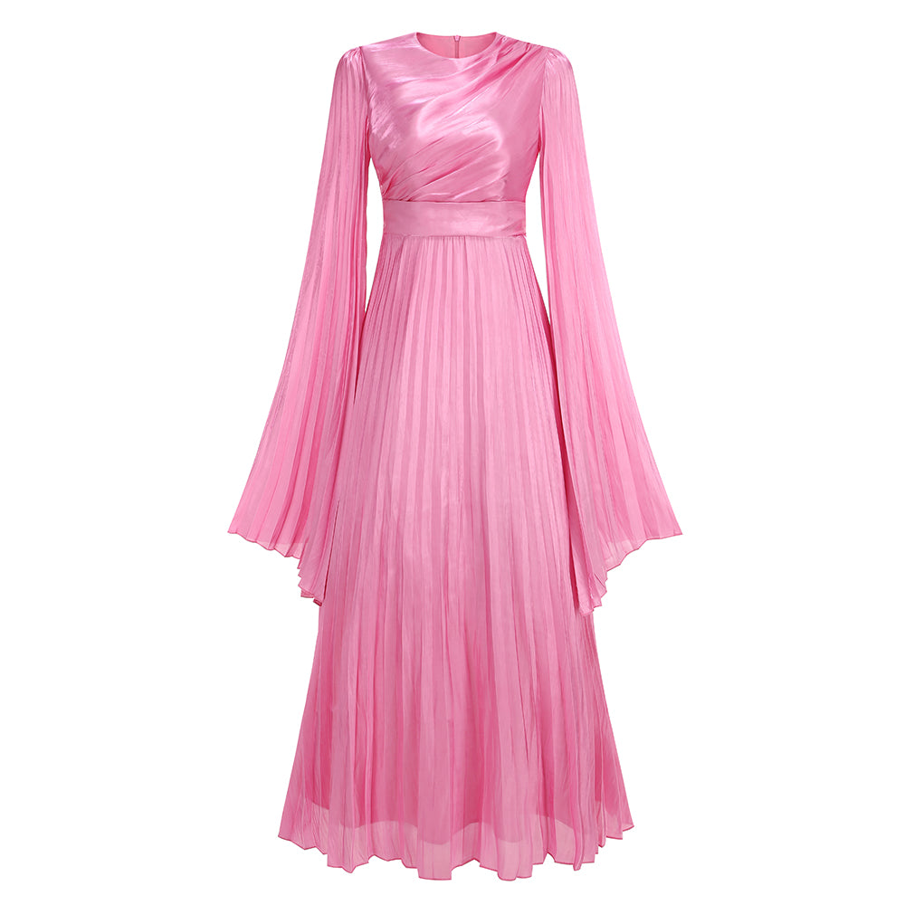 Long Sleeve Pleated Maxi Dress