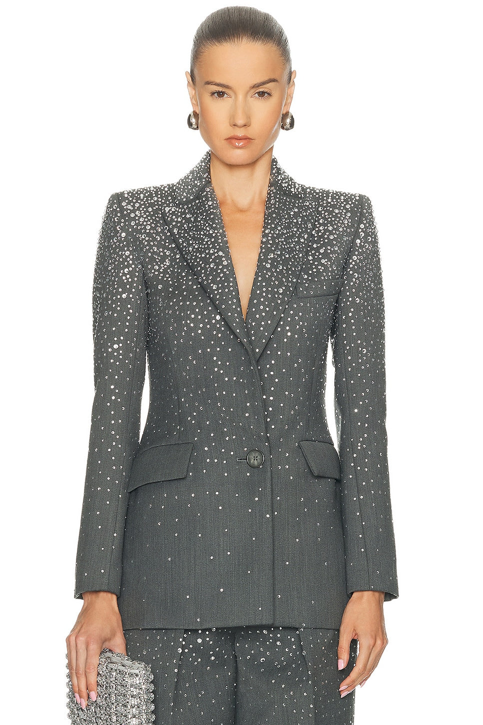 Crystal Embellished Suit Grey HV3064