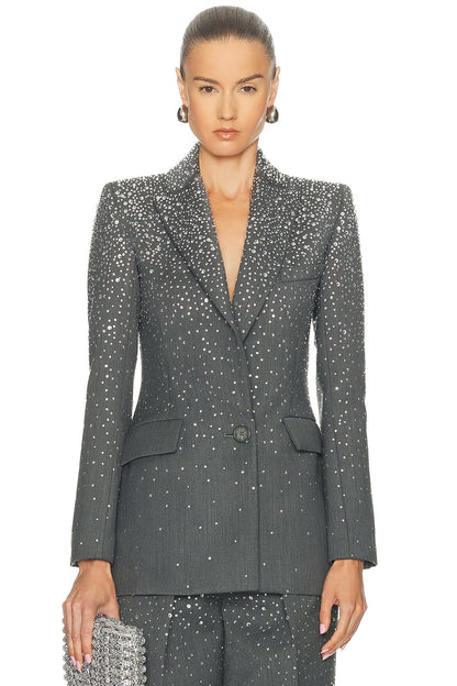 Crystal Embellished Suit Grey HV3064