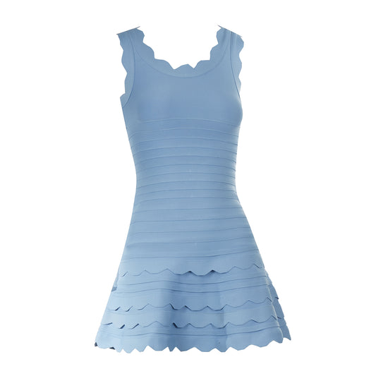 Scalloped Detail A Line Dress