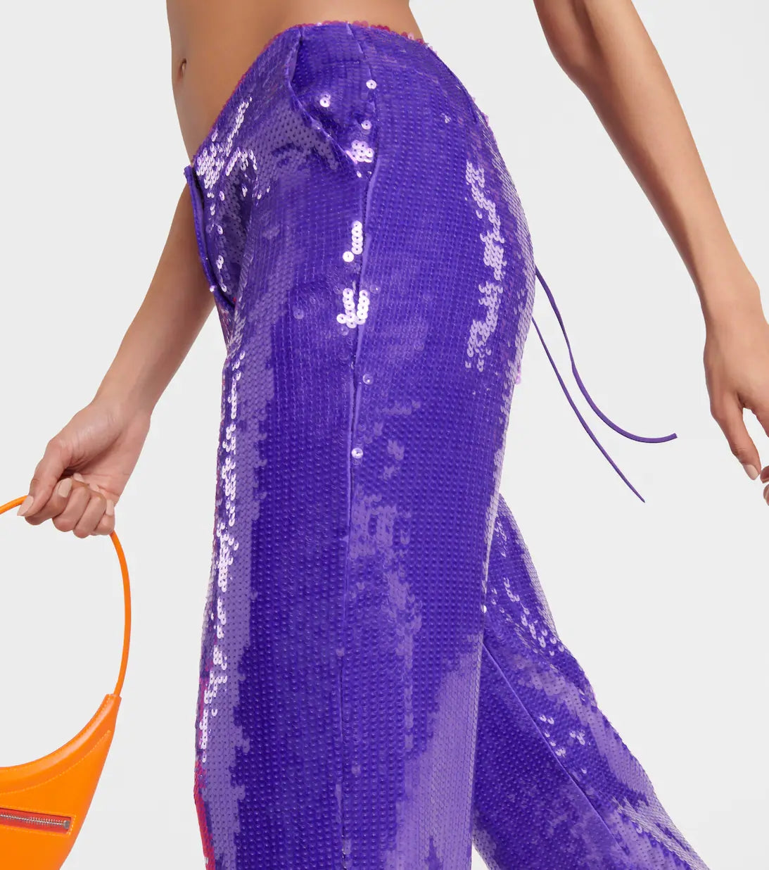 Strapless Feather Two Piece Jumpsuit Orange Purple  HV9937