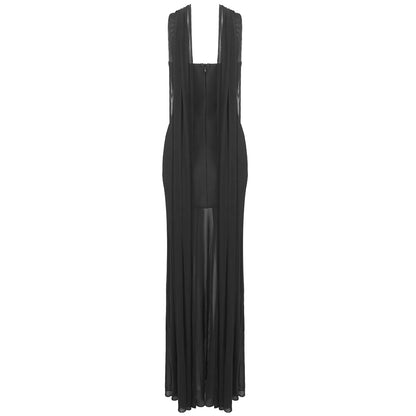 Strapless Mesh Maxi Dress Black HV1611