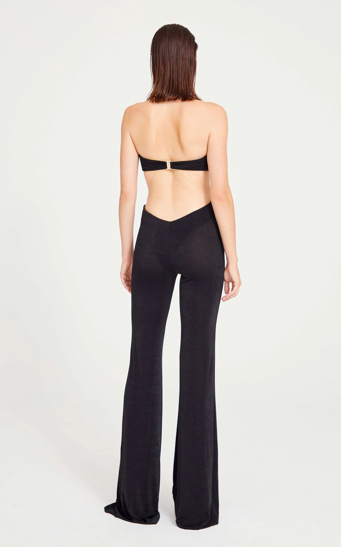 Halter Floral Jumpsuit Black Gold HV1638