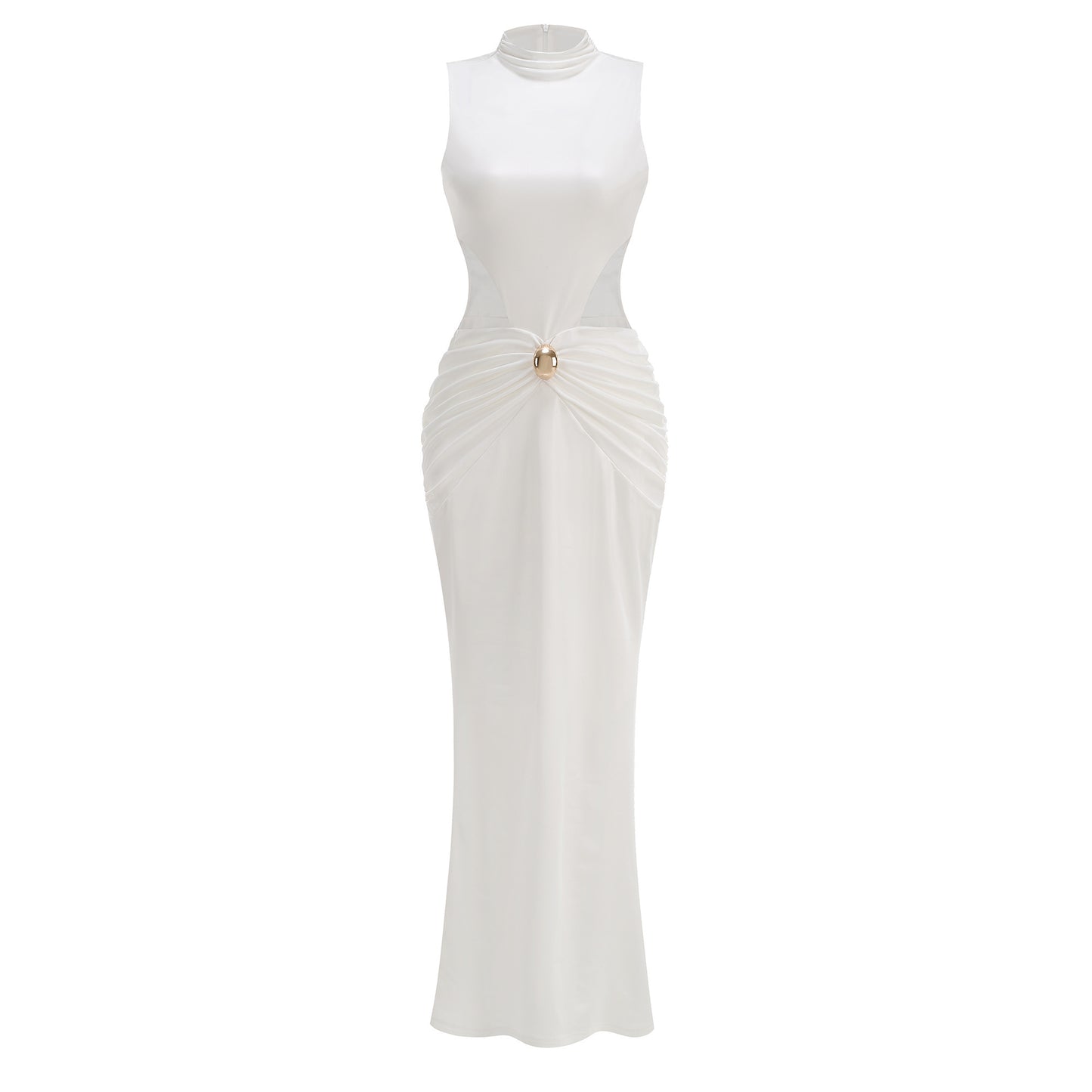 Draped Detail Maxi Dress White HV2885