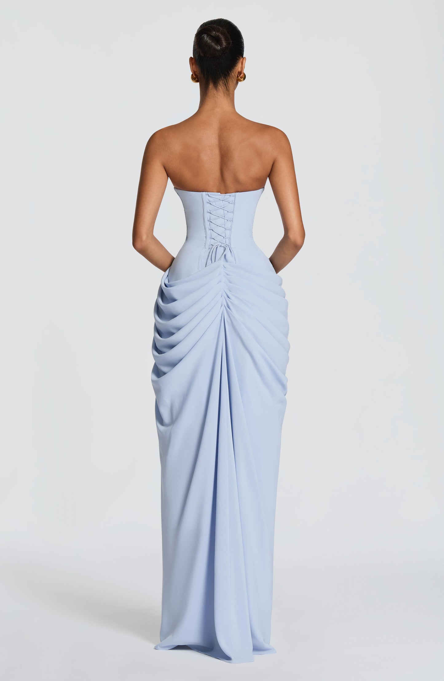 Strapless Draped Corset Maxi Dress HV0107